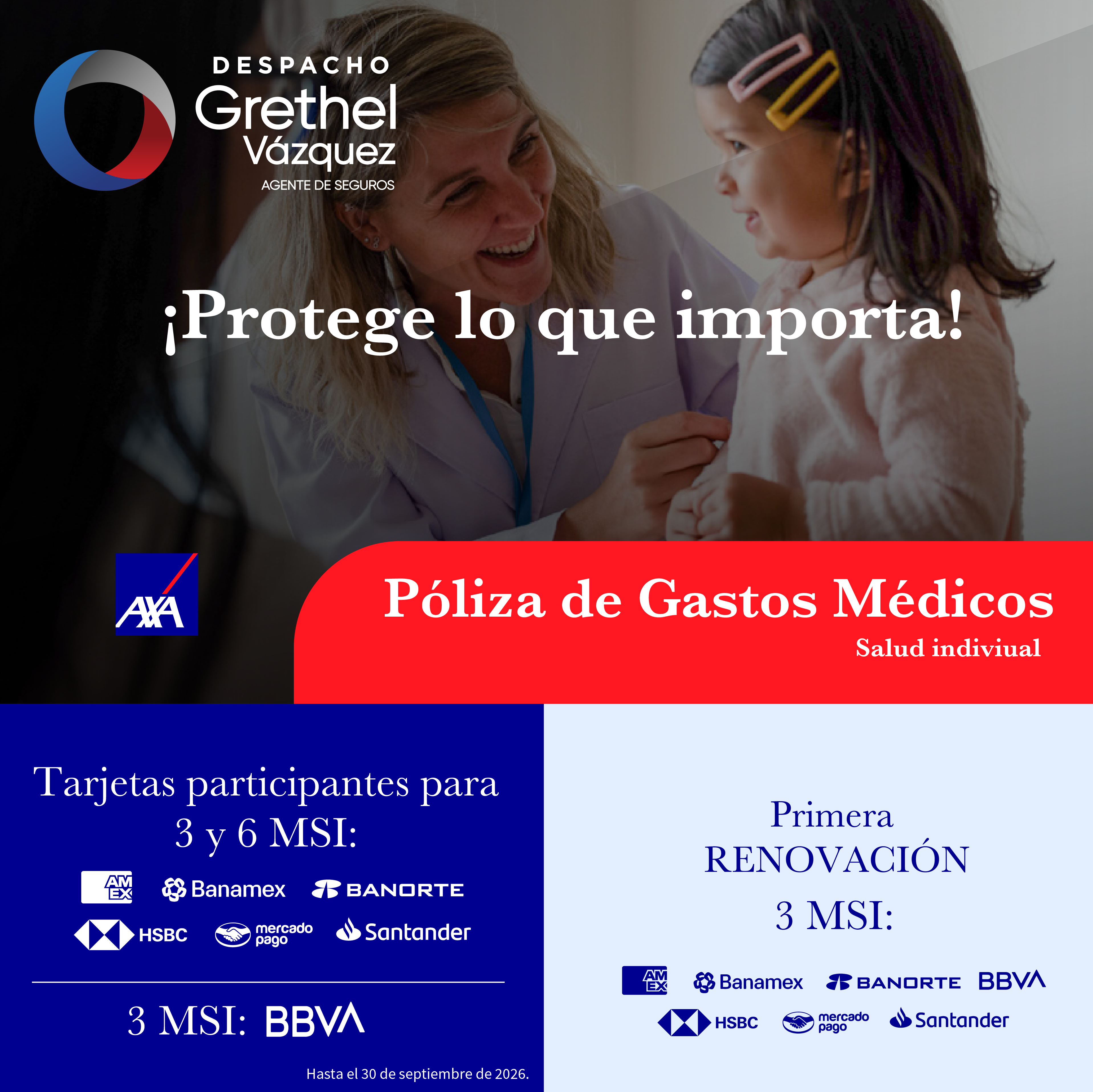 Póliza de gastos médicos con meses sin intereses.